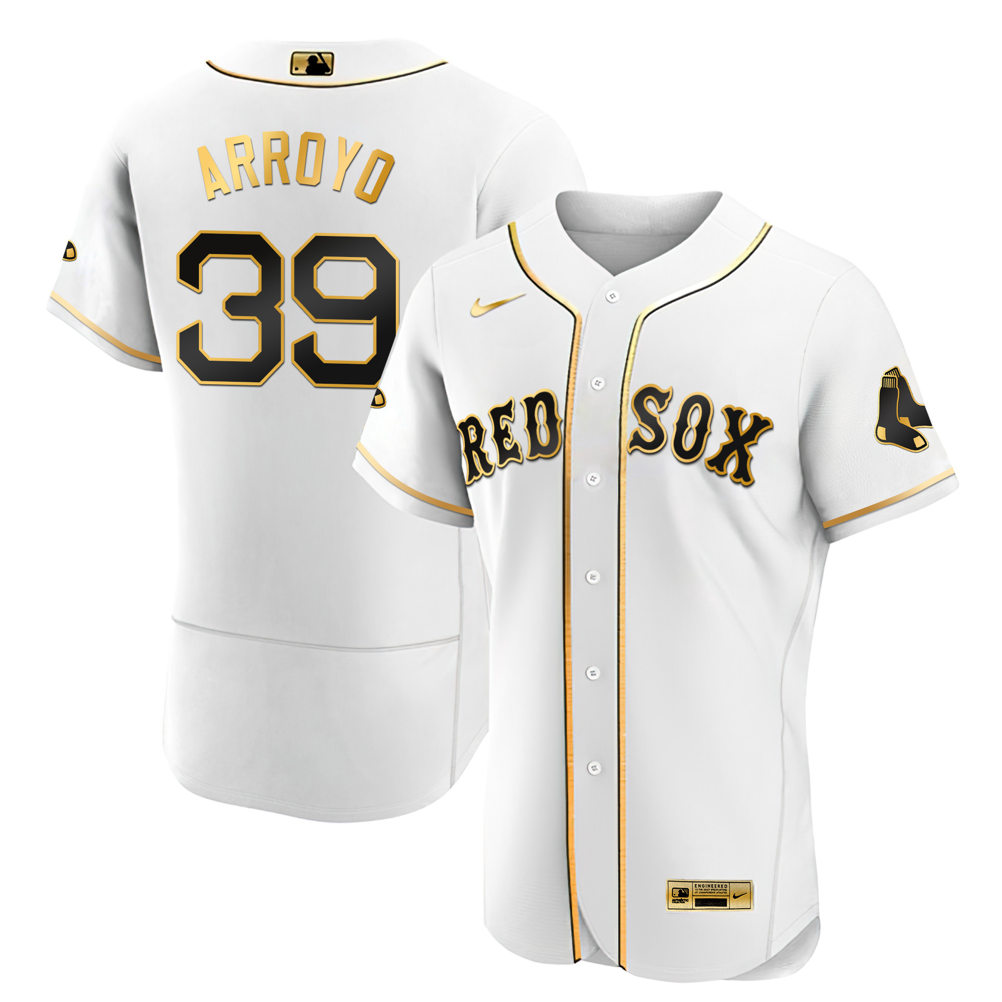 Christian Arroyo Men's Boston Red Sox Black Limited & Gold Flex White Gold Jersey - All Stitched