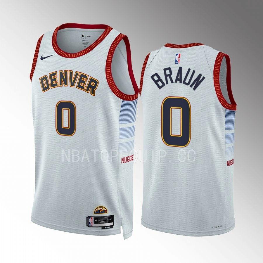 Christian Braun Denver Nuggets White #0 City Edition Jersey Swingman