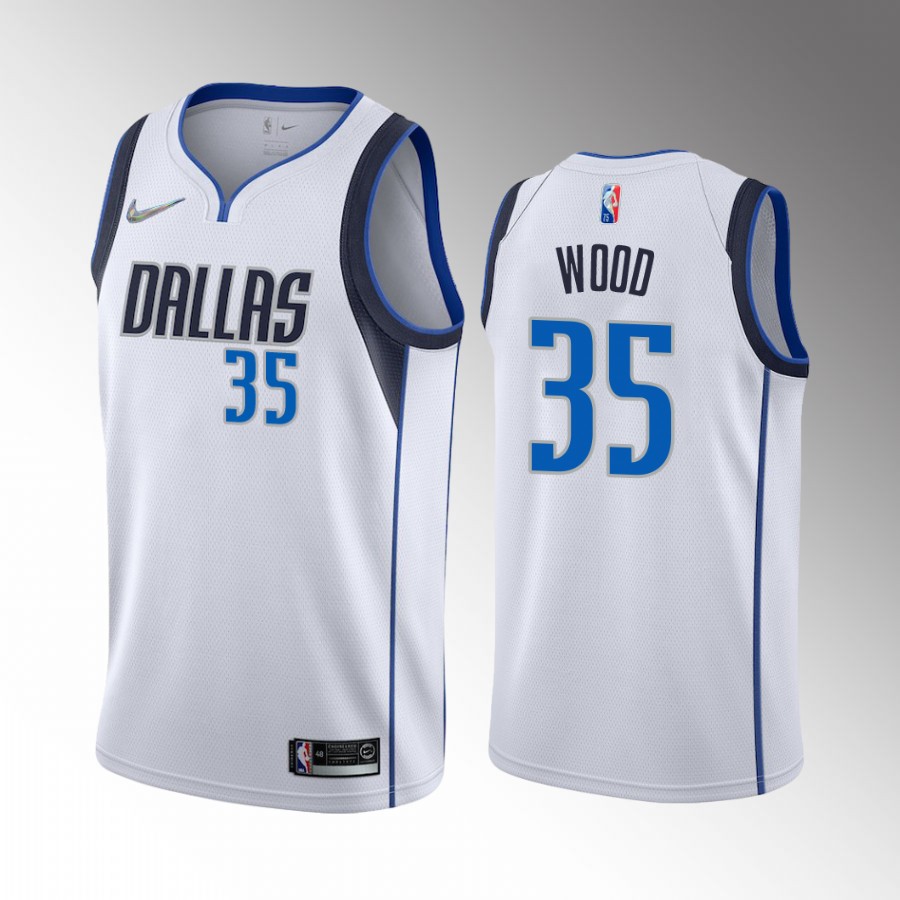 Christian Wood Dallas Mavericks White #35 Association Edition Jersey Trade