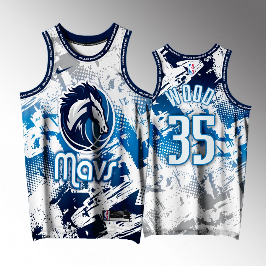 Christian Wood Dallas Mavericks White #35 Jersey Splash City Exclusive Edition