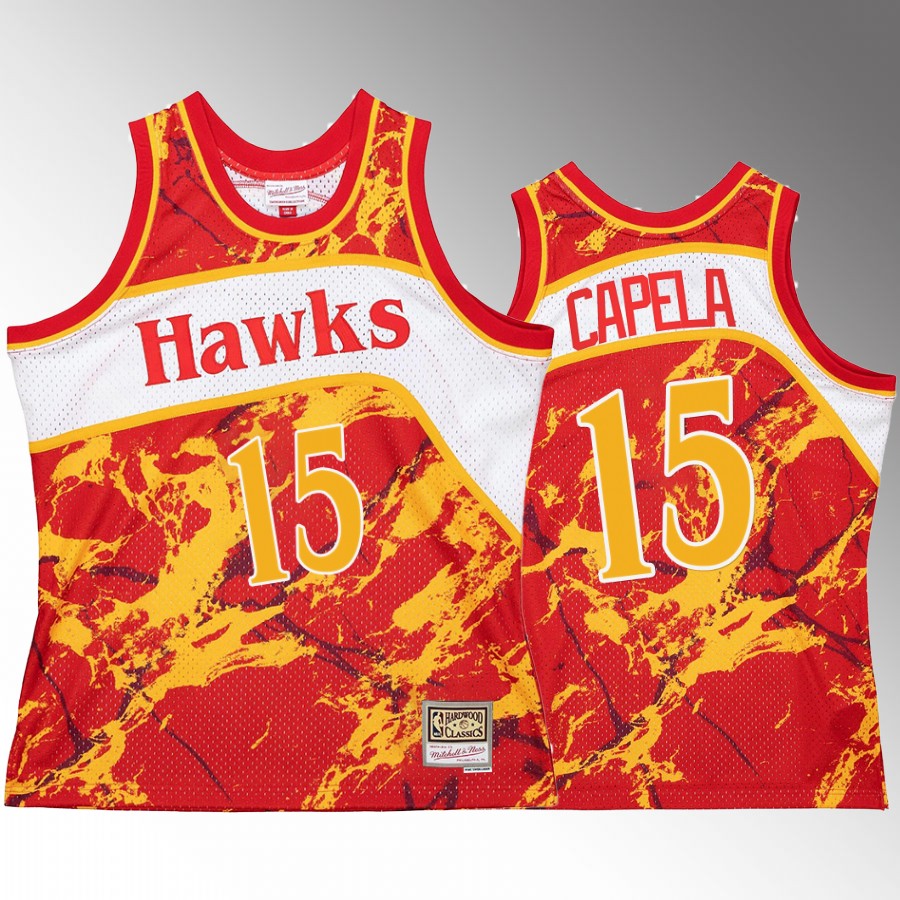 Clint Capela #15 Atlanta Hawks Marble Swingman Red Hardwood Classics Jersey