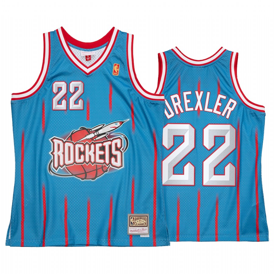 Clyde Drexler #22 Houston Rockets Reload 2.0 Jersey Blue