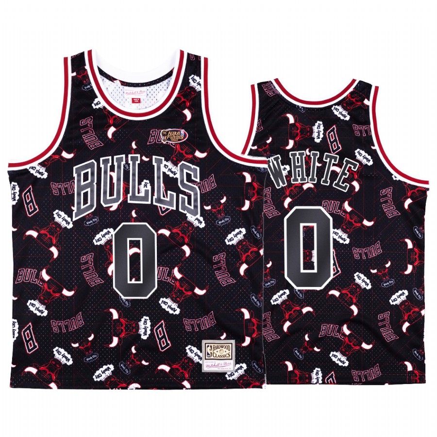 Coby White #0 Chicago Bulls Black Tear Up Pack Jersey