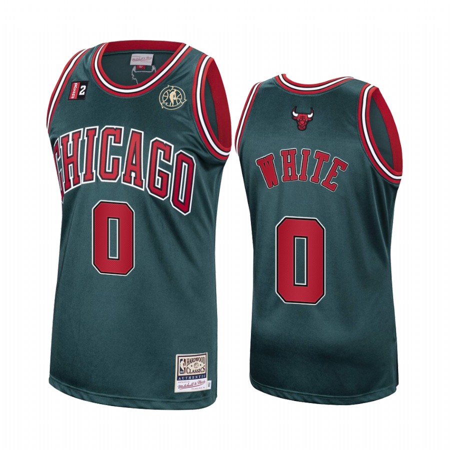 Coby White #0 Chicago Bulls Green Hardwood Classics Jersey