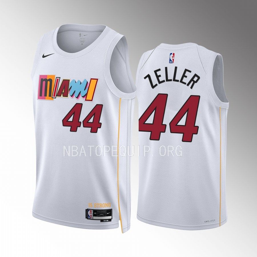 Cody Zeller Miami Heat White #44 City Edition Jersey Swingman