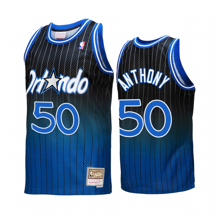 Cole Anthony #50 Orlando Magic Fadeaway Royal Black Hardwood Classics Jersey
