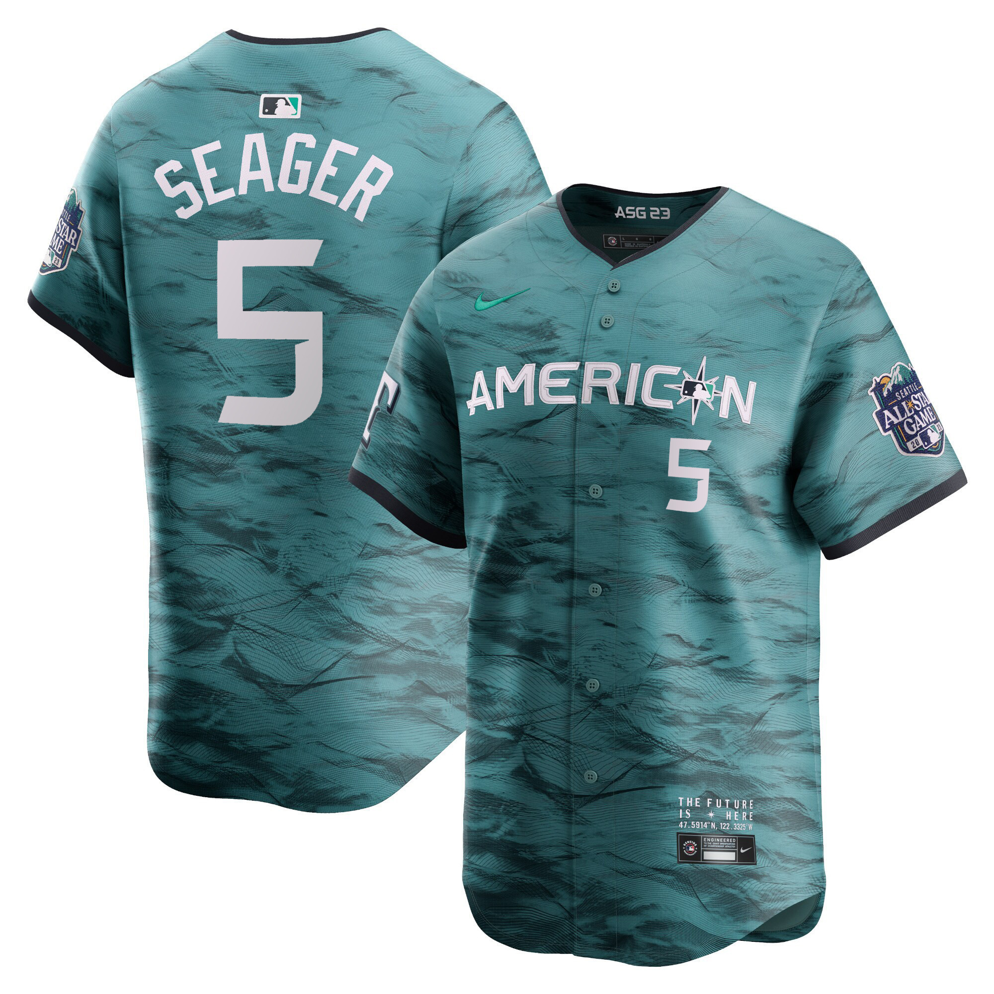 Corey Seager Men's Seattle Mariners American League All-Star Game Teal Cool Base Jersey