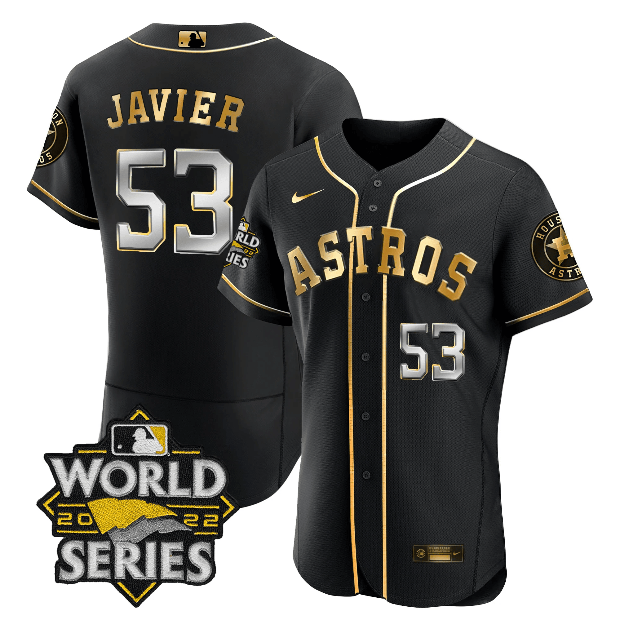 Cristian Javier Men's Houston Astros World Series Player Flex Black Jersey