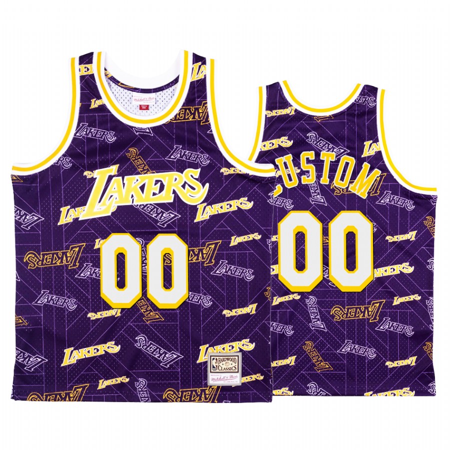 Custom #00 Los Angeles Lakers Purple Tear Up Pack Jersey