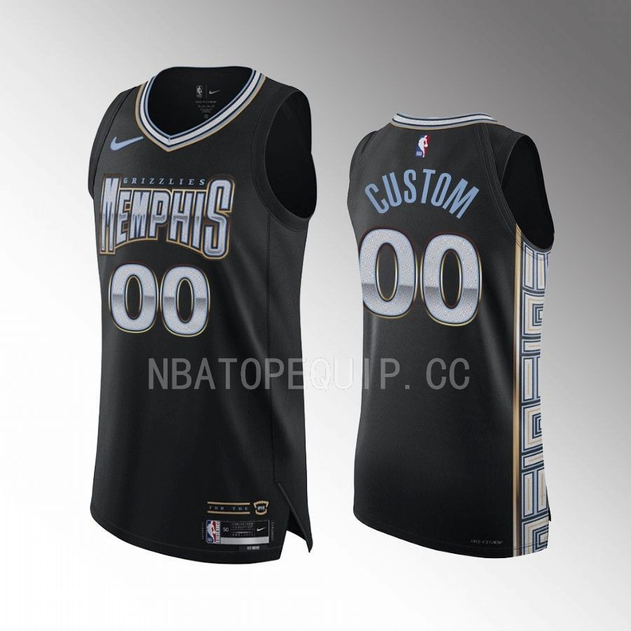Custom 00 Memphis Grizzlies City Edition Jersey Black
