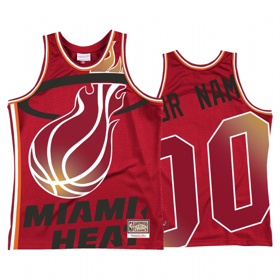 Custom #00 Miami Heat Blown Out Jersey Red