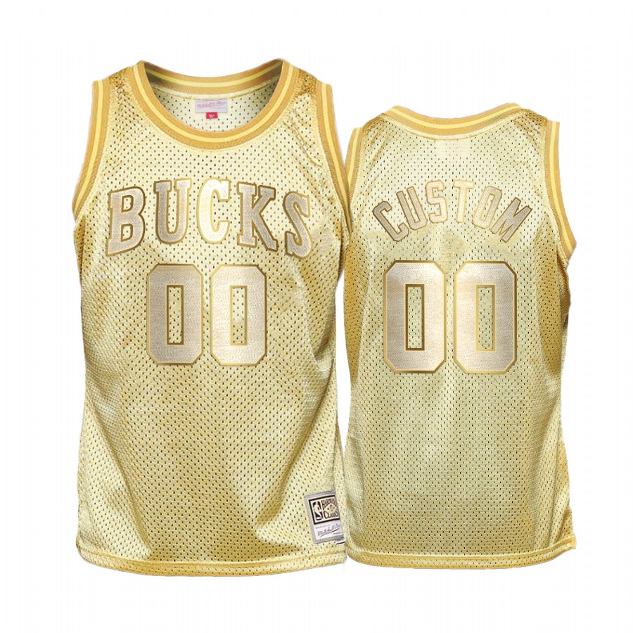 Custom #00 Milwaukee Bucks Golden Midas SM Jersey