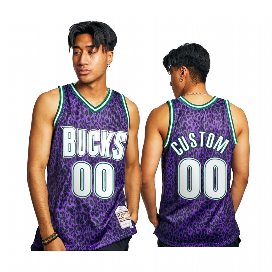 Custom 00 Milwaukee Bucks Wild Life Green Jersey HWC Swingman