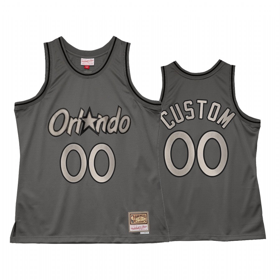 Custom #00 Orlando Magic Metal Works Jersey Charcoal