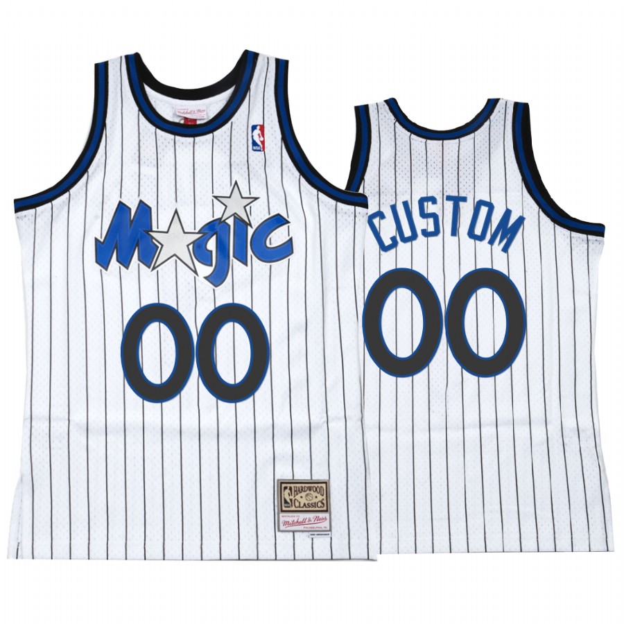 Custom #00 Orlando Magic White Hardwood Classics Jersey