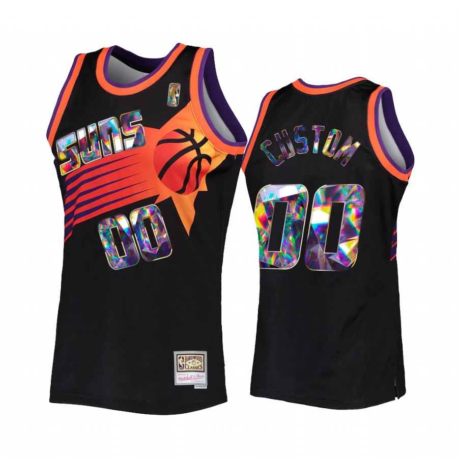 Custom #00 Phoenix Suns 75th Anniversary Diamond Jersey Black