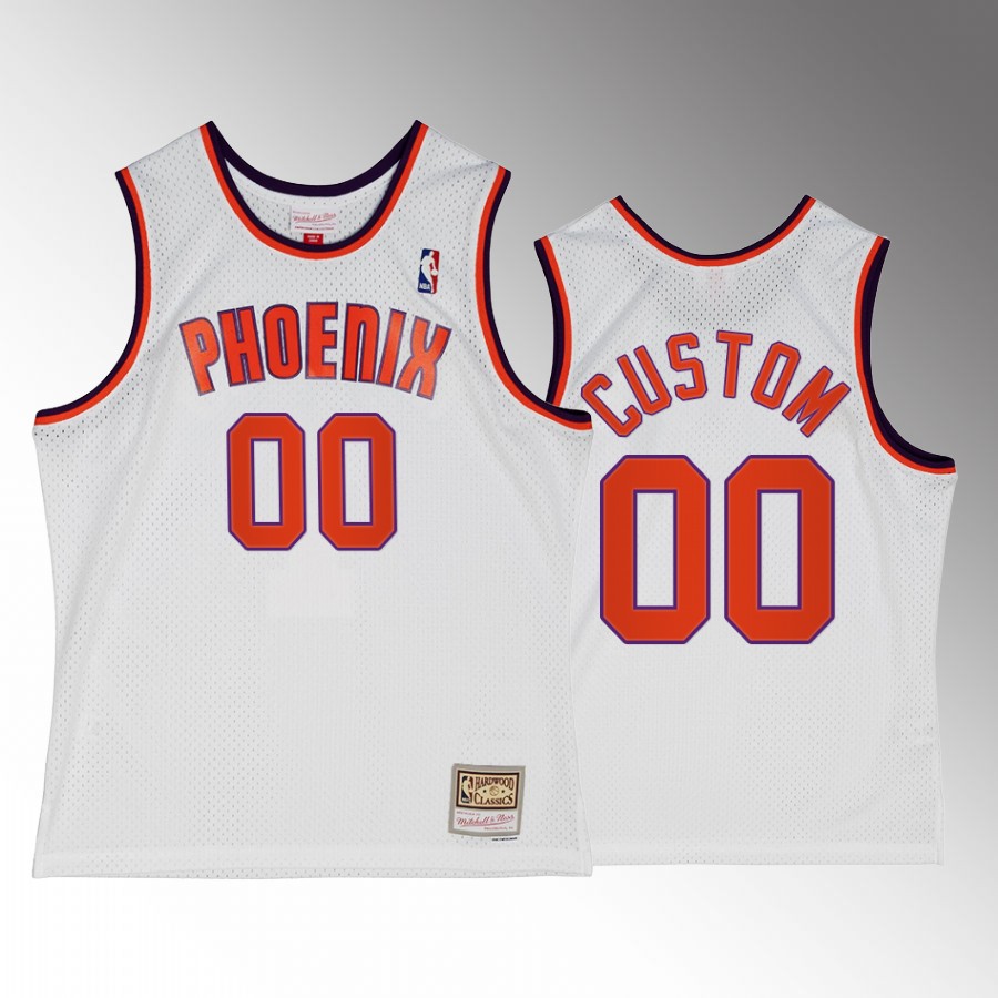 custom #00 Phoenix Suns Alternate White Hardwood Classics Jersey