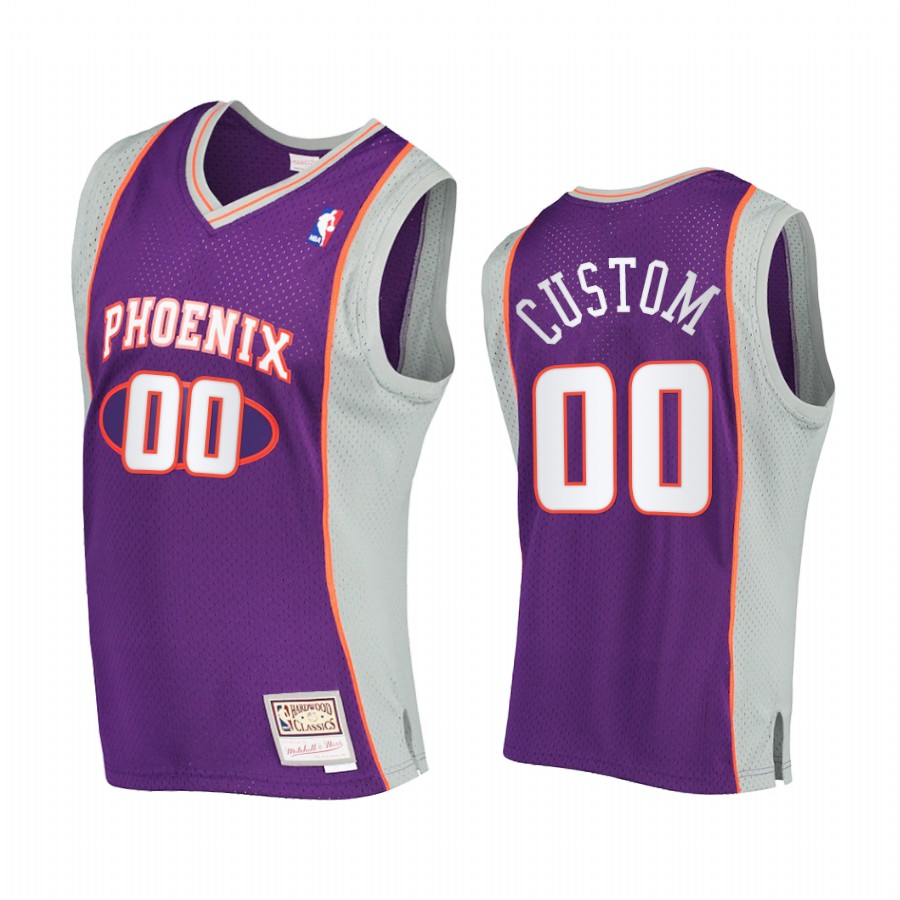 Custom #00 Phoenix Suns Hardwood Classics Jersey Purple