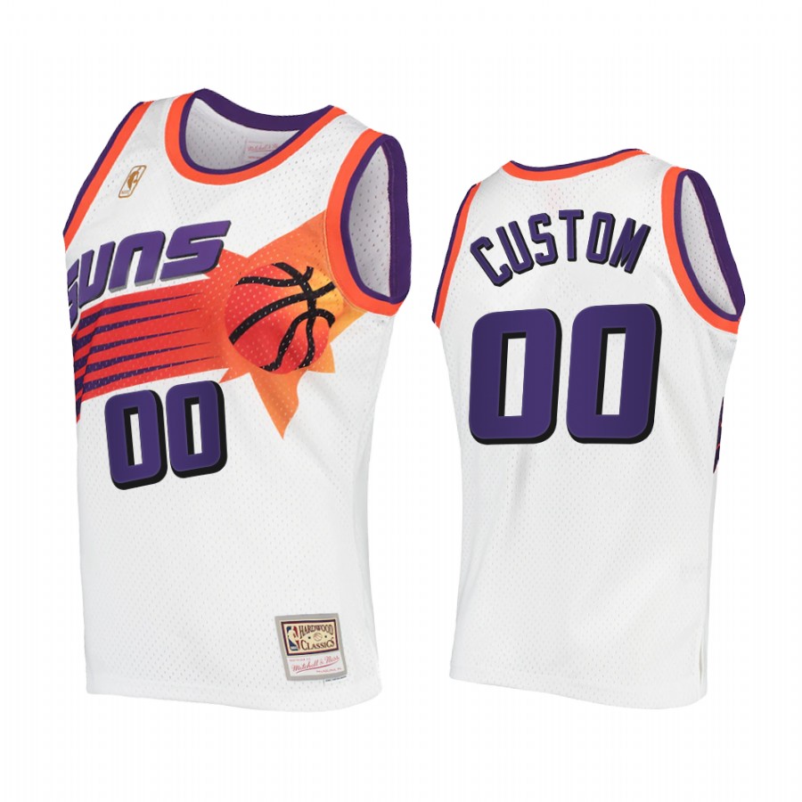 Custom #00 Phoenix Suns Hardwood Classics Jersey White