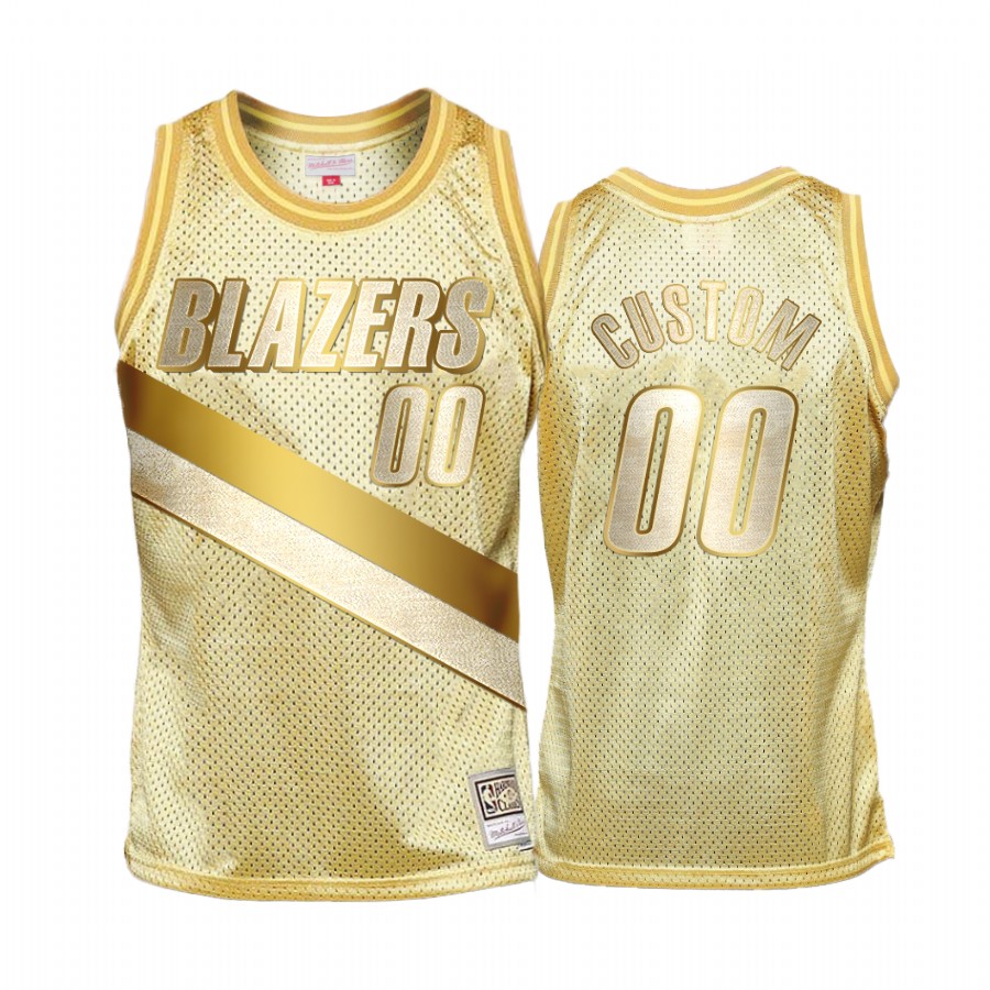 Custom #00 Portland Trail Blazers Golden Midas SM Jersey