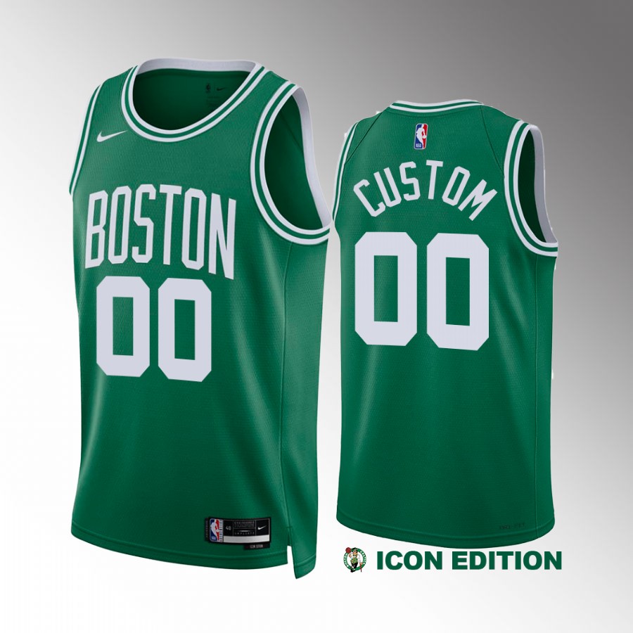 Custom Boston Celtics Green #00 Icon Edition Jersey Swingman