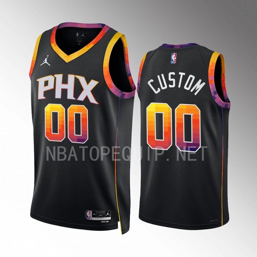 custom Phoenix Suns Black #00 Statement Edition Jersey Swingman