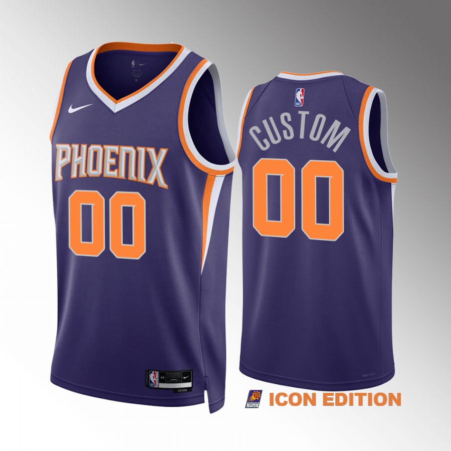 custom Phoenix Suns Purple #00 Icon Edition Jersey Swingman
