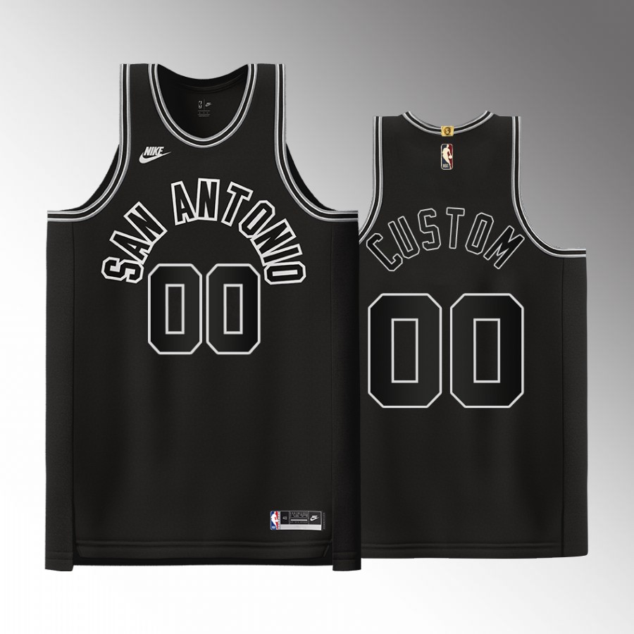 custom San Antonio Spurs Black #00 Classic Edition Jersey