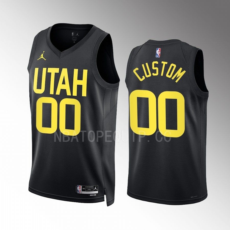 Custom Utah Jazz Black #00 Statement Edition Jersey