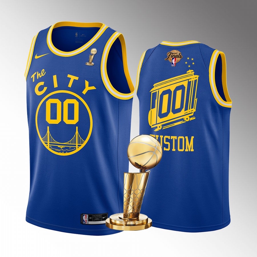 Custom Finals Champions Golden State Warriors Royal #00 Jersey Classic