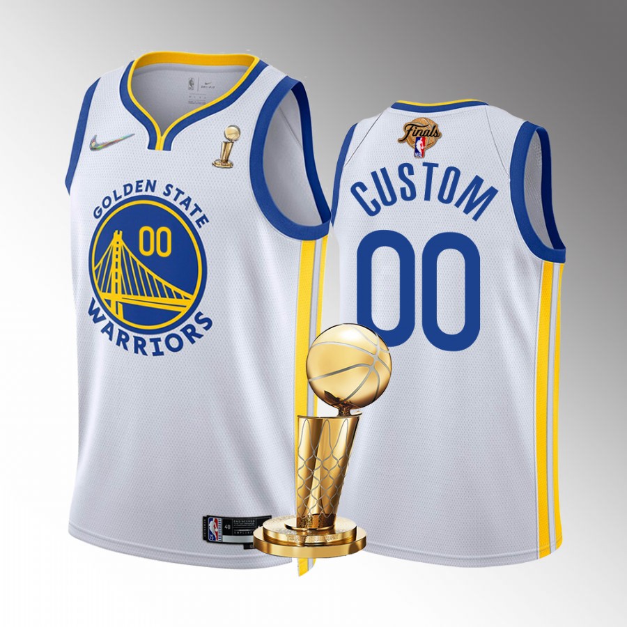 Custom Finals Champions Golden State Warriors White #00 Jersey Association
