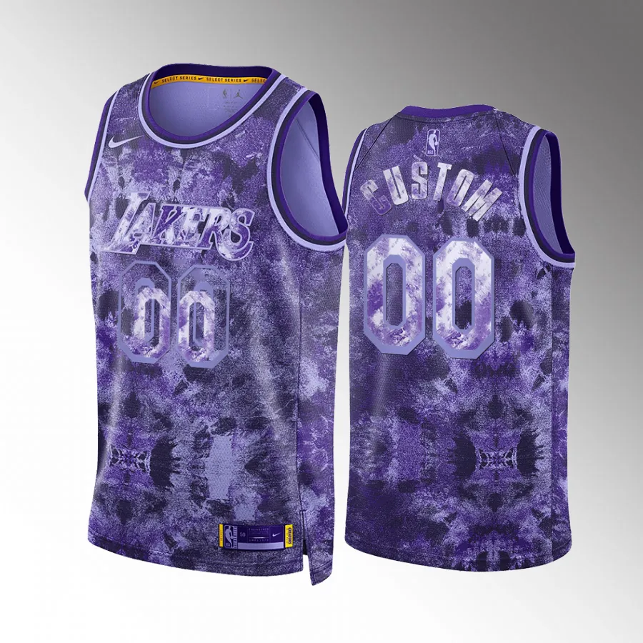 Custom Select Series Los Angeles Lakers #00 Purple Jersey Camo
