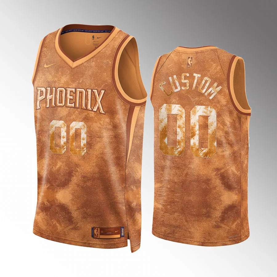 custom Select Series Phoenix Suns #00 Brown Jersey Camo