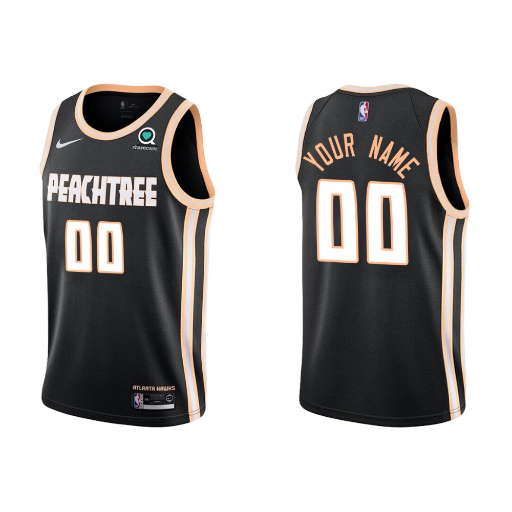 Custom Atlanta Hawks City Black Jersey