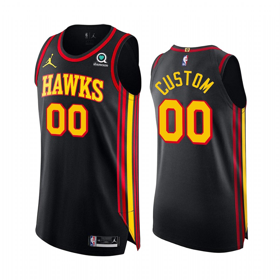 Custom Atlanta Hawks Black Statement Jersey