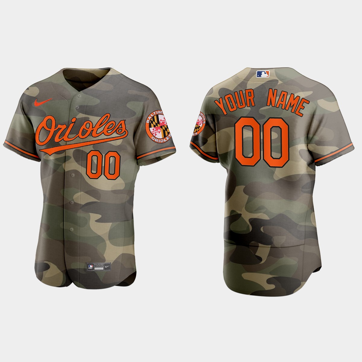 Custom Baltimore Orioles National Armed Forces Day Jersey - Camo