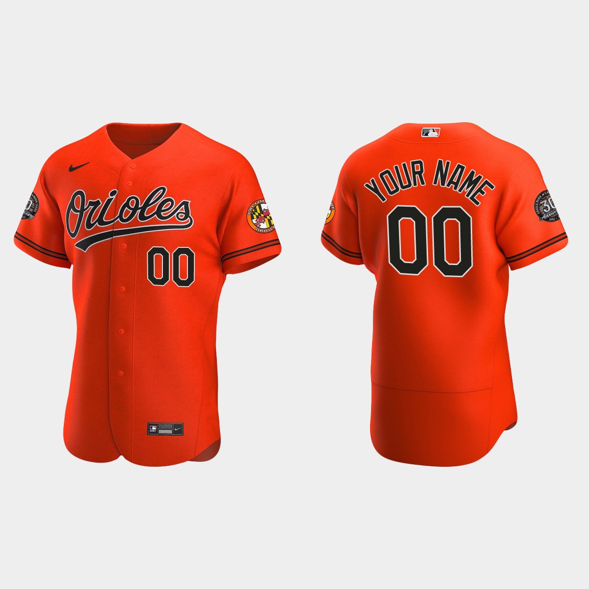 Custom Baltimore Orioles 30th Anniversary Jersey - Orange