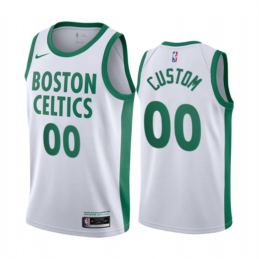 Custom Boston Celtics White City Edition Jersey New Uniform