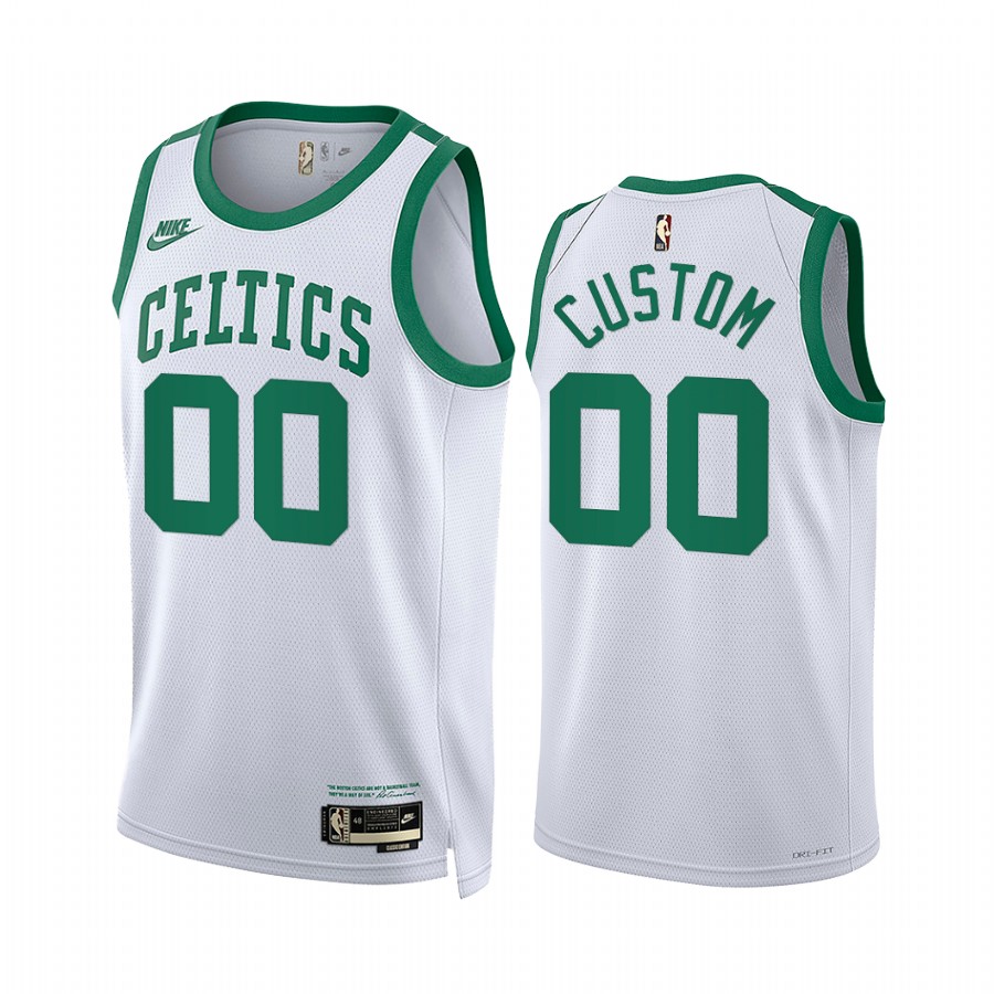 custom Boston Celtics Classic Edition White #00 Jersey Year Zero