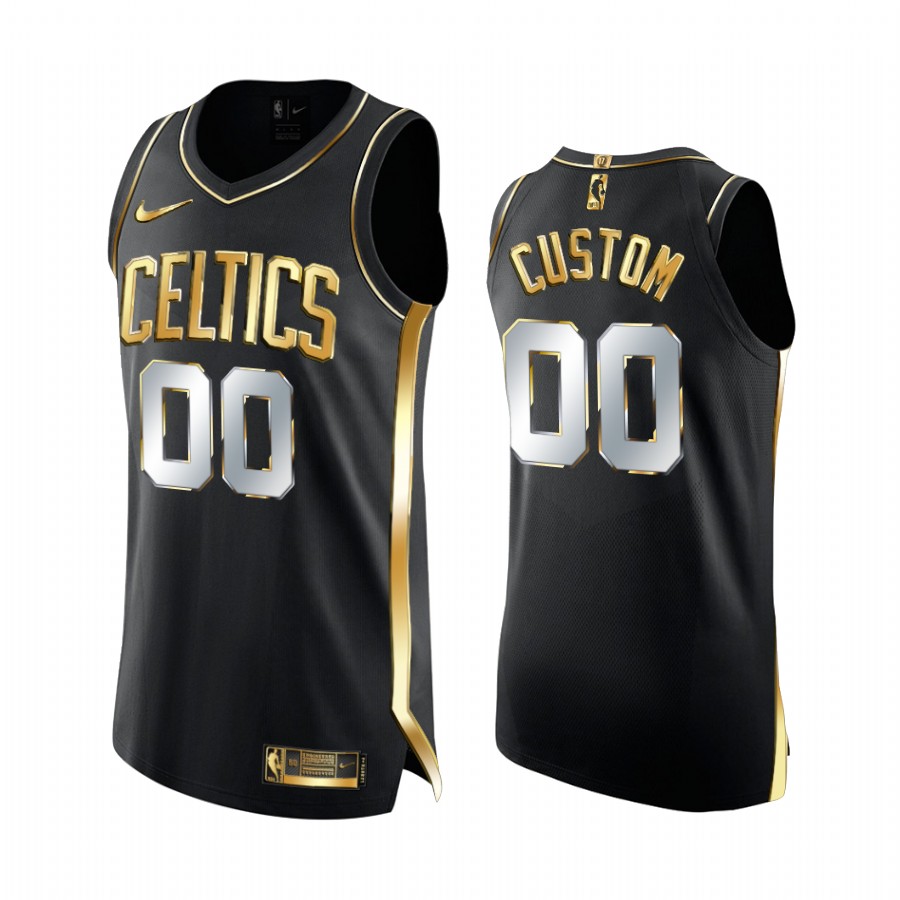 Custom Boston Celtics Black Golden Jersey Limited Edition