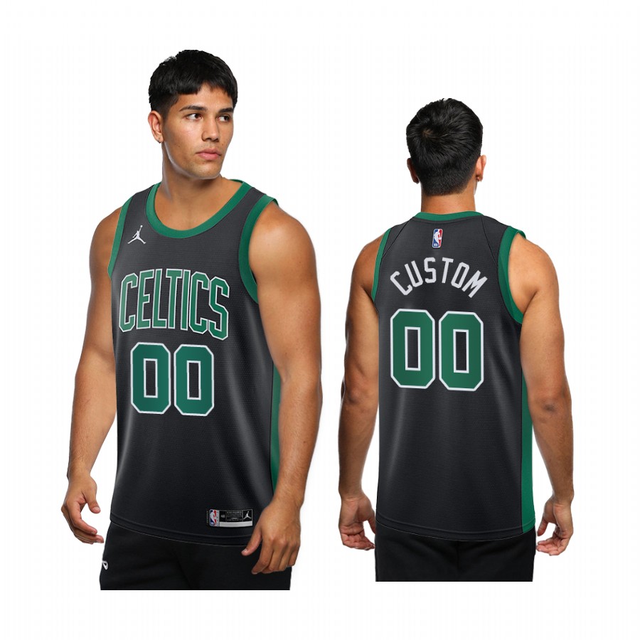 Custom Boston Celtics Black Statement New Season Jersey