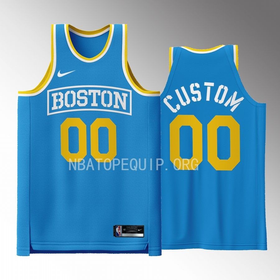Custom Boston Celtics Blue #00 Jersey Boston Strong Special