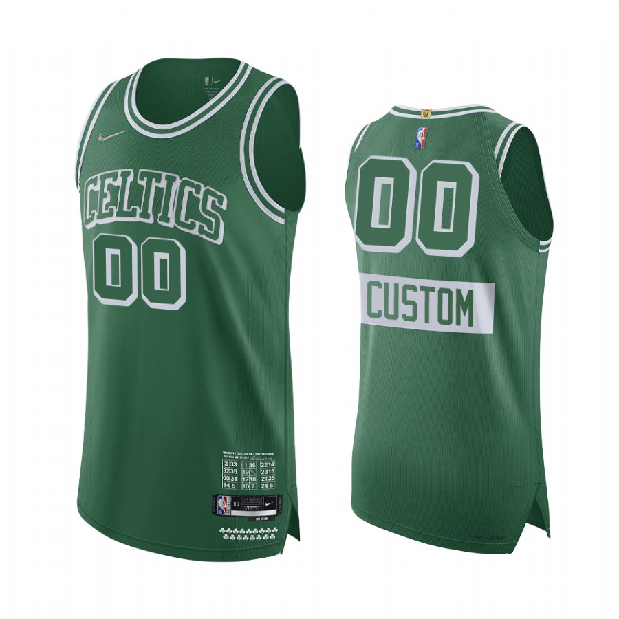 Custom Boston Celtics City Edition Green Jersey 75th Season