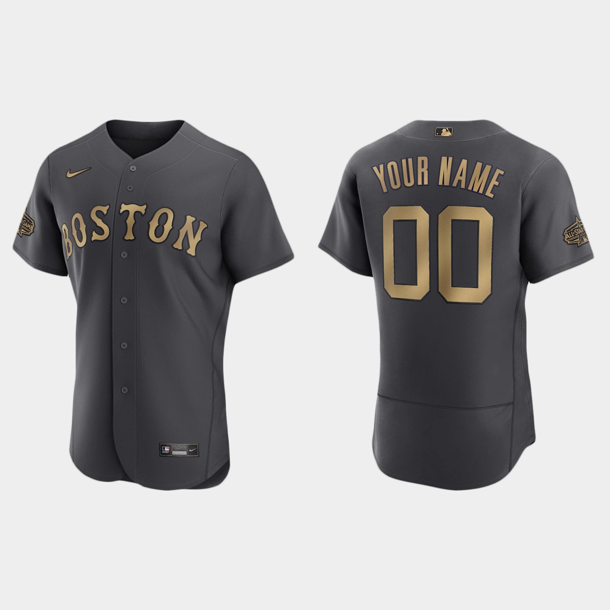 Custom Boston Red Sox All-Star Game Jersey - Charcoal