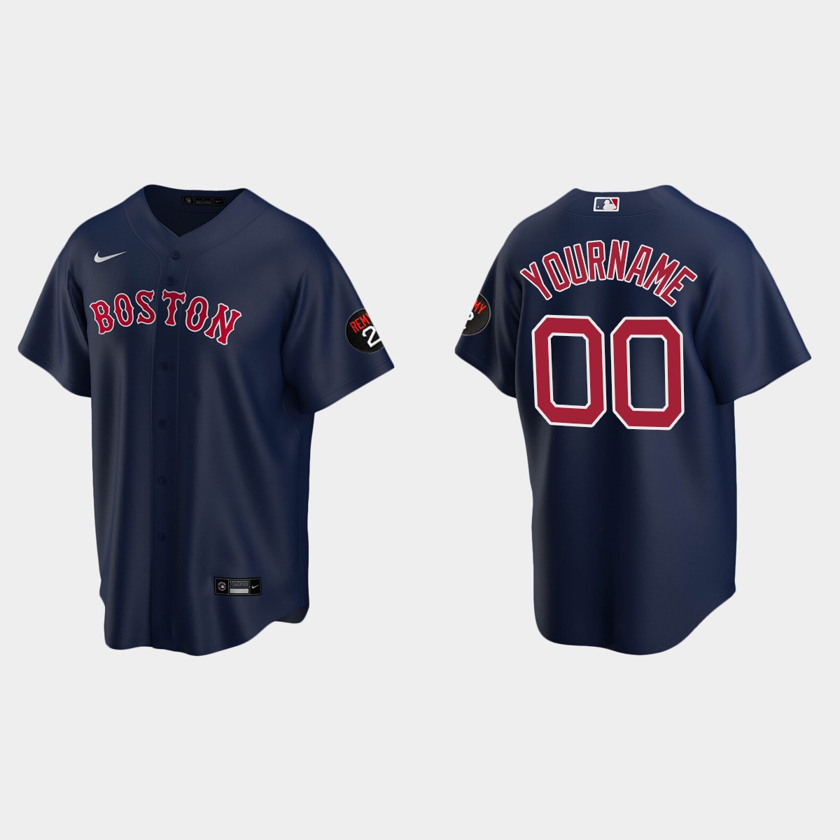 Custom Boston Red Sox Jerry Remy Jersey - Navy
