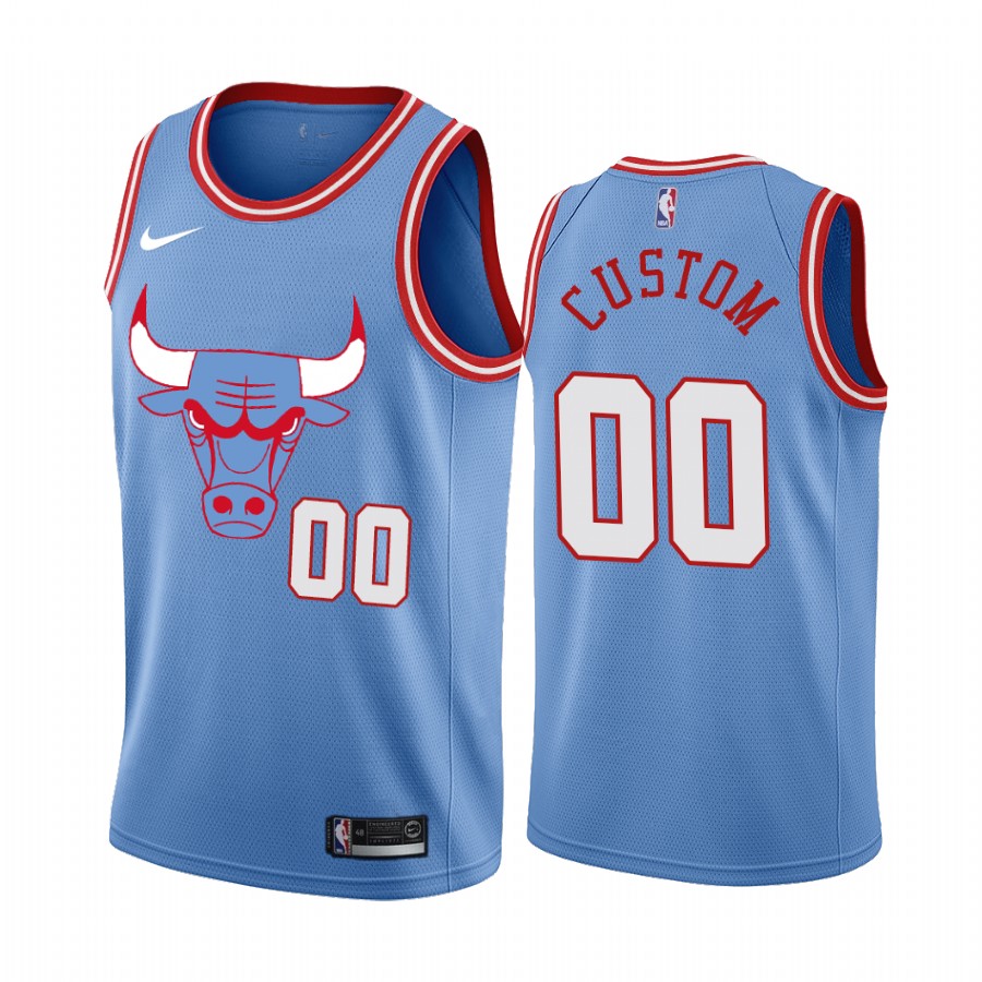 Custom Chicago Bulls City Edition Blue Jersey