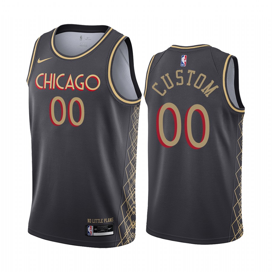 Custom Chicago Bulls Black Motor City Edition No Little Plans Jersey