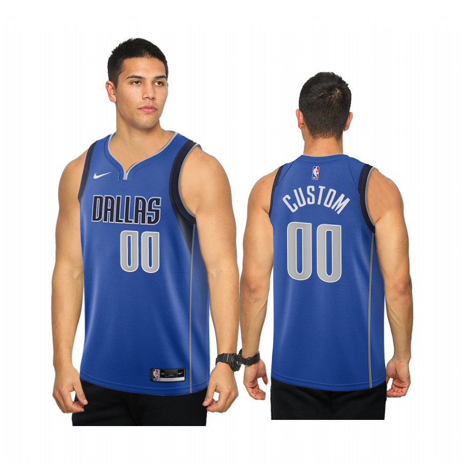 Custom Dallas Mavericks Royal Icon Jersey
