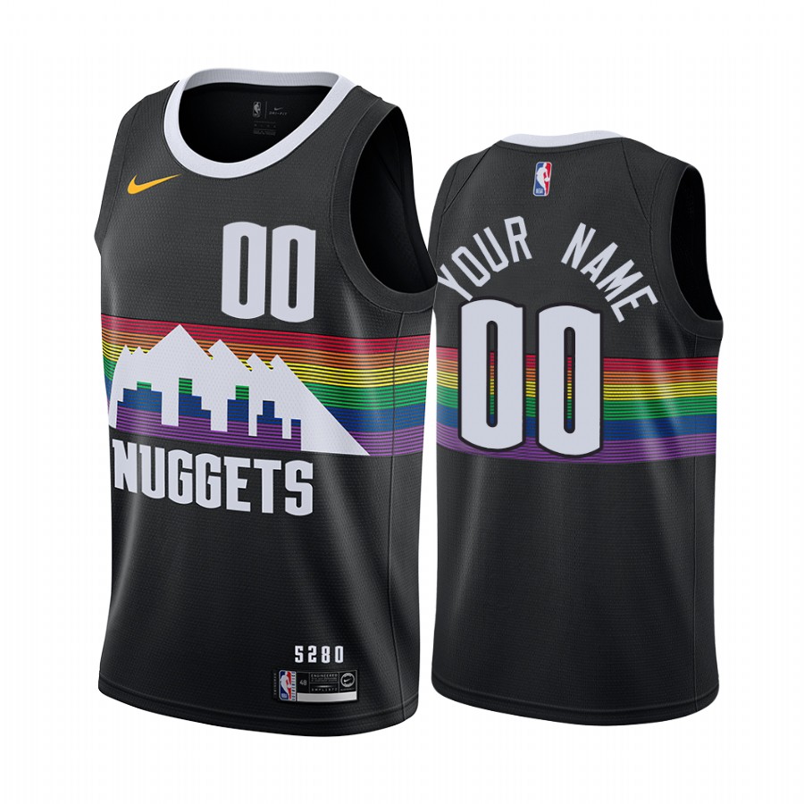Custom Denver Nuggets City Edition Black Jersey