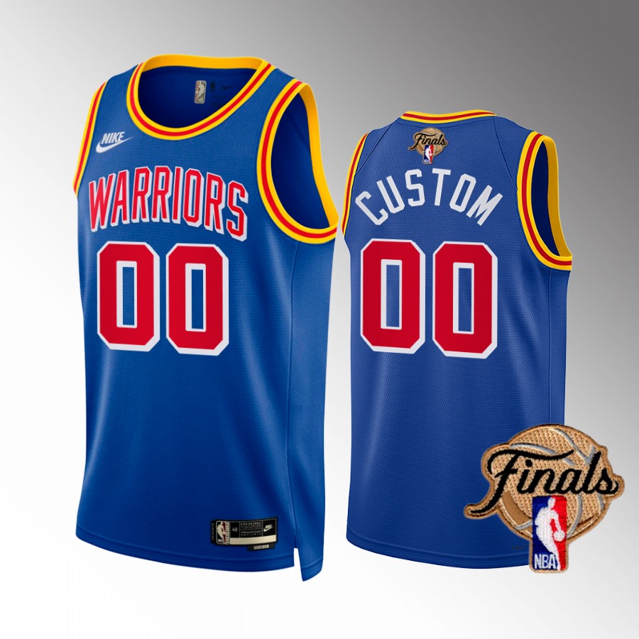 Custom Golden State Warriors Finals Jersey Royal #00 Classic Dub
